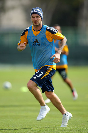 Pictures of David Beckham Practicing Soccer With the LA Galaxy