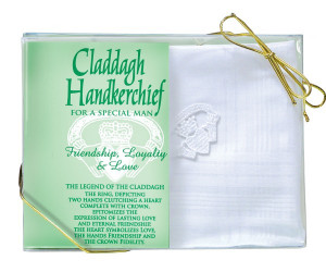 Men 39 s Irish Claddagh Handkerchief White