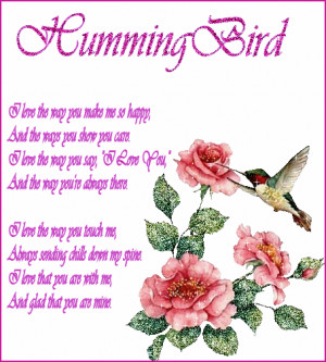 Glitter Text » Love » Hummingbird Poem