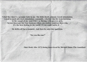 the 1975. matt healy.: The 1975 Matt Healy Quotes, Matty Healy Quotes ...