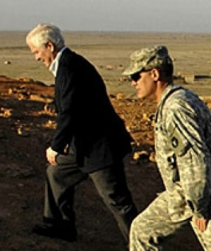 Defense Secretary Robert M. Gates, while visiting Soldiers in Ur, Iraq ...