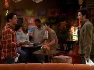 ... Joey accidentally punches Ross. Twice. And misuses air-quotes. 