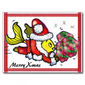santa_clause_fish_funny_cute_christmas_post_card