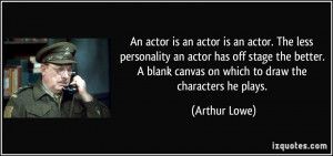 is an actor. The less personality an actor has off stage the better ...