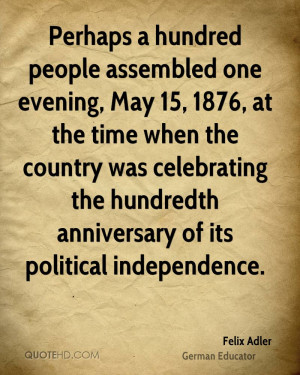 Perhaps a hundred people assembled one evening, May 15, 1876, at the ...