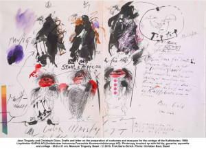 Jean Tinguely and Christoph Gloor, Drafts and letter on the ...