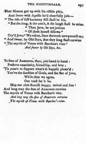 To Anacreon in Heaven, where he sat in full glee,