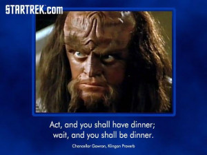 Klingon proverb ...