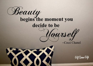 Coco Chanel Quote Wall Decal Beauty Begins The by GiftQueenGifts, $12 ...
