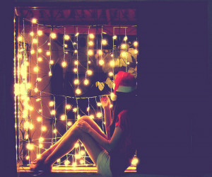 alone, cute, girl, new year, winter