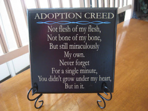 Adoption Creed Custom Quote Plaque