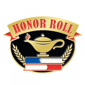 Honor Roll With Lamp Of Knowledge Lapel Pin