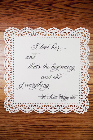 ... by the wedding cake #wedding #quote #gatsby #diywedding #gatsbywedding