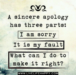 sincere apologies