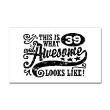 39th Birthday Sticker (Rectangle) for