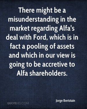 There might be a misunderstanding in the market regarding Alfa's deal ...