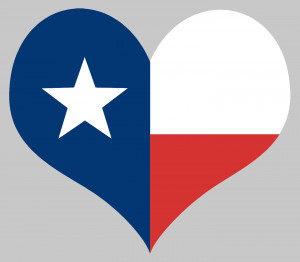 Heart Shaped Texas Flag