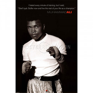 title muhammad ali training quote sports poster print format poster ...