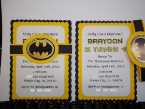 Batman inspired Birthday Invitations