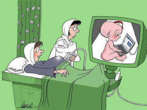 Fazendo ultrasonografia