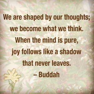 ... is pure, joy follows like a shadow that never leaves. - Buddah #quote