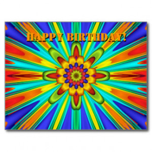 Hippie Happy Birthday Card Post Card
