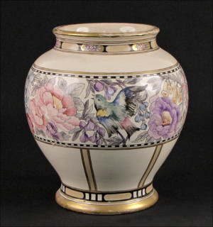 AMERICAN ARTS AND CRAFTS MOVEMENT SATSUMA VASE WITH A H