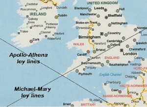 Michael and Mary Ley lines location in south England