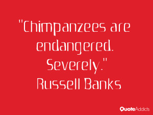 russell banks quotes chimpanzees are endangered severely russell banks