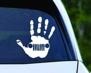 Jeep Wave Handprint Vinyl Die Cut Decal Sticker
