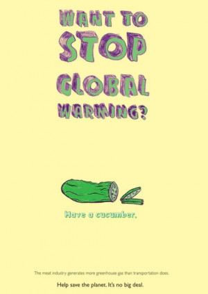 cute campaign promoting the environmental benefits of vegetarianism.