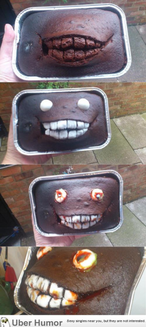 Friend’s cake cracked in the oven. I think she dealt with it well ...