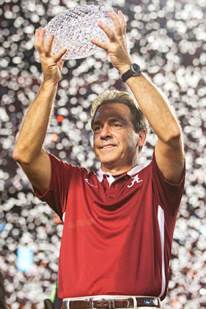 Saban will look to hoist yet another national championship