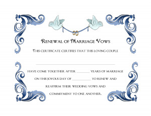 Renewal of Marriage Vows This certificate certifies that this loving ...