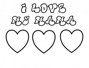 Black and White Mother’s Day Clipart with message: I LOVE MY MAMA