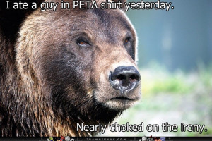 Bear Eats A Terrible Tasting PETA Man