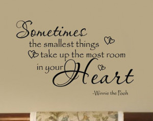 Sometimes the smallest Things Winnie the Pooh Quote Nursery VInyl Wall ...