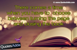 Turning the page and Closing the Book English Quotes