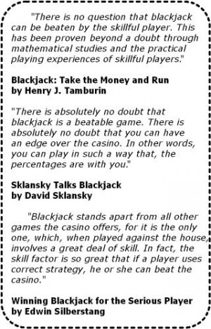 ... of blackjack (such as those for single-deck versus multi-deck games