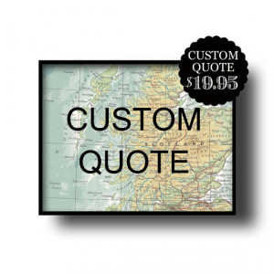 Custom personalized quote vintage map art print book page atlas ...