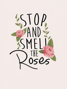Stop, and smell the roses. #rulestoliveby #quotes More