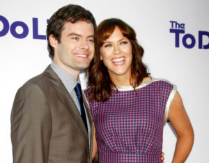 Bill Hader and his wife Maggie Carey at The To Do List premiere July ...