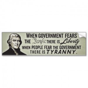 Jefferson Liberty Quote Bumper Sticker by Libertymaniacs