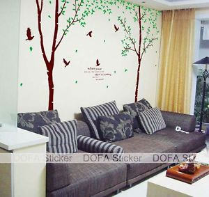 Details about EXTRA Big Tree Wall Decals Birds Quotes Vinyl Sticker ...