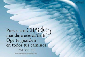Imágenes cristianas con frases de salmos sobre los ángeles