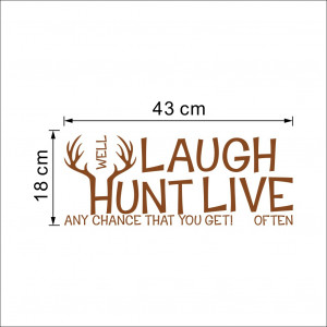 LIVE LAUGH HUNT Wall Decals Hunting Wall Decor PVC Stickers Quotes ...