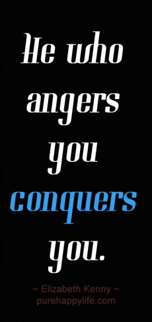 Anger Quote He who angers you conquers you