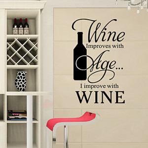Wall Stickers Wall Decals Style New Wine English Words & Quotes PVC ...