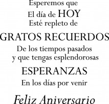 Happy Anniversary In Spanish - Catalog: Spanish - Verses Rubber Stamps