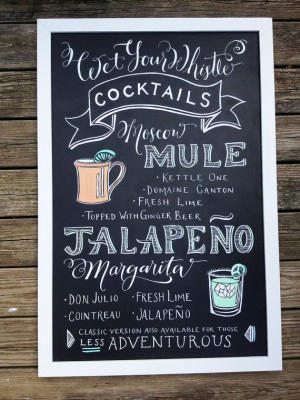 Chalkboard Sign Signature Cocktail Menu Photo by papertangent, $32.00
